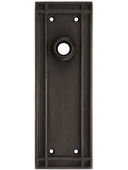 Mission Forged-Brass Back Plate in Oil-Rubbed Bronze.